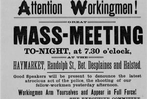 llamamiento a la manifestación 1886